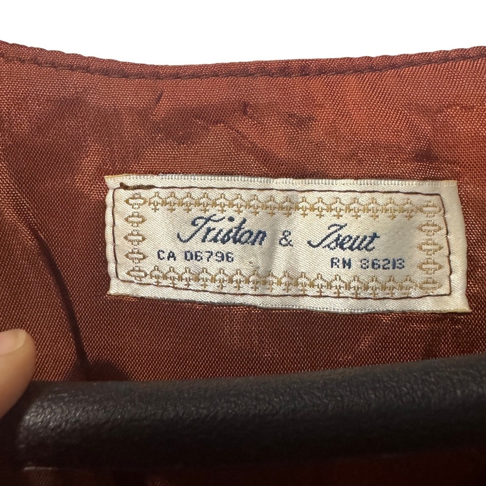 Tristan & Iseut Vintage Brown Suede Leather Fringe Western Vest Made in Canada L - Picture 2 of 5
